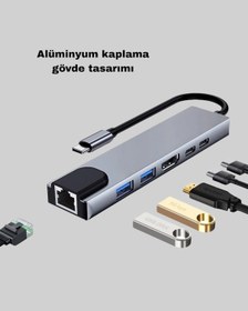Resim Flzdgnkr Alüminyum Kasalı Macbook Usb-c Hub 4k Hdmı, Usb 3.0, Sd/tf Kart Girişi, Pd Şarj Desteği Adet 