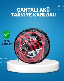 Resim Hnrlıshp 1200 Amper Akü Takviye Kablosu 2 Metre İzoleli Bakır Uçlu 