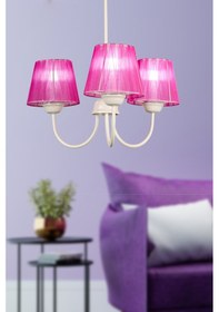 Resim Begüsa Ova 3 Lü Avize Beyaz Fuşya Şapka Beyaz 