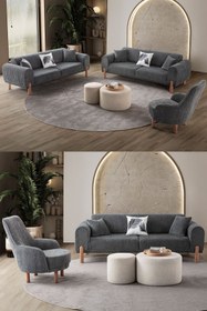 Resim EDSY HOME Armoni 3+3+1 Koltuk Takımı Antrasit 