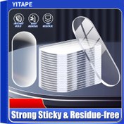Resim 100 adet YITAPE Güçlü Yapışkanlı & Kalıntısız Nano Çift Taraflı Yapışkan Noktalar - 0.79cm x 1.3cm Şeffaf, Ağır Yük Montaj Bandı Duvar Grafikleri, Dekoratif Posterler & Haritalar için, Kolay Soyma & Yapıştırma 