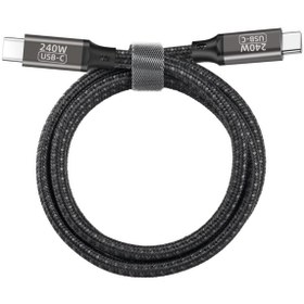 Resim Alan Tech Siyah QG02 Type-C To Type-C Pd3.1 Data Kablosu 240W 480MBPS 1.5 Metre 