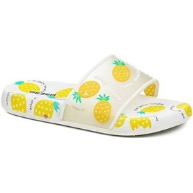 Resim Meyveli Çilek Ananas Kaydırmaz Taban Günlük Banyo Bahçe Plaj Havuz Çocuk Terliği Sarııııı Meyvelii 