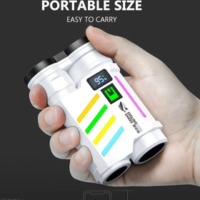 Resim SMILING SHARK SD5273 Uzun Menzilli El Feneri, LED*3 +P50 Fener Işığı-Süper Parlak, 5 Mod, Type-C Şarj Edilebilir, Dahili Yüksek Kapasiteli Pil, Floresans Tasarım ile Sel Feneri, Taşınabilir, Açık Hava Kampı, Yürüyüş, Ev, Maceralar için İdeal 