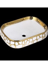 Resim Boheme Mosaic 56cm Altın Lavabo Krom 