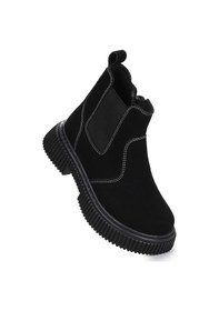 Resim Kiko Kids Penka Fermuarlı Erkek Çocuk Günlük Bot Ayakkabı Siyah Siyah 