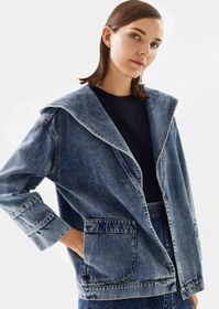 Resim Kadın Kapüşonlu Denim Ceket - L 