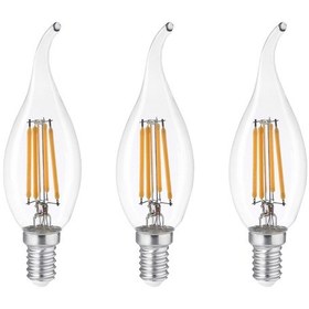 Resim Heka 3'lü Filament Rustik Led Ampul Kıvrık Uç 8w 3000k E14 Gün Işığı 