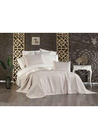 Resim Vnl Butik Yatak Örtüsü Çift Kişilik Pera Bej Renkli 
