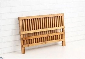 Resim Bambu Katlanabilir Tabaklık Bulaşıklık Bulaşık Sepeti Kurutmalık 