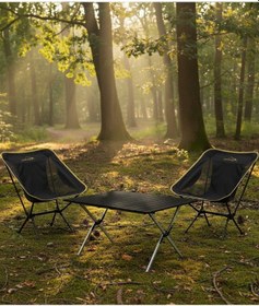 Resim Yek Outdoor 2 Kişilik Alüminyum Kamp Masası Ve Sandalye Seti - Siyah Siyah 