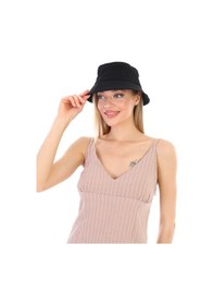Resim Kadın Balıkçı Siyah Kova Bucket Şapka Siyah 