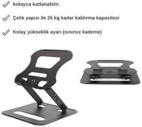 Resim Katlanabilir Modellerle Uyumlu Dayanıklı Kolay Ayarlanır Paslanmaz Çelik Laptop Standı 