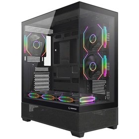 Resim Rampage Hydra V5 750w 80+ Bronze Tempered Glass 6 12cm Argb Siyah Atx Gaming Kasa 
