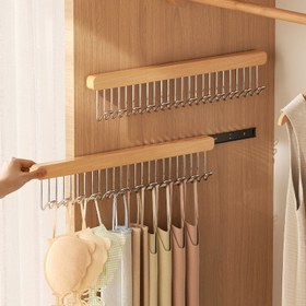 Resim Çekme Tasarımlı Lüks Ahşap Duvara Monte Gardırop – Sütyen, İç Çamaşırı ve Aksesuarlar için Yer Tasarruflu Dolap Düzenleyici, Çoklu Kanca ve Dayanıklı Metal Askılar Özellikleri 