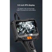 Resim Anesok S10 360° Oynar Başlı Çift Kameralı 6mm Dual Lens 1 metre Yarı Sert Kablo Su Geçirmez Endoskop Kamera 