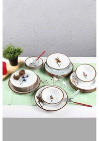 Resim Porland Azelya 24 Parça 6 Kişilik Yemek Takıım Beyaz 