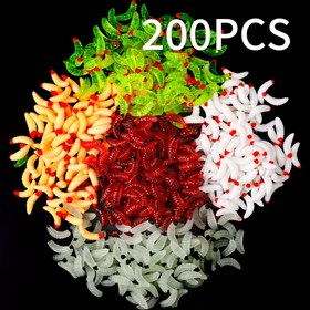 Resim 200 adet SEAPESCA Yumuşak Yem Balıkçılık Yemi - Tuzlu ve Tatlı Su Balıkçılığı için Karanlıkta Parlayan Yapay Sinek ve Yumurtalar Karışımı, PVC Malzeme, Bass, Trout ve Daha Fazlası İçin İdeal, Bass Balıkçılığı Malzemesi | Karışık Renkli Karides Yemleri | Gerçekçi Yem 