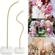 Resim 152.4cm/3.05metre Dayanıklı Plastik Altın ve Beyaz Balon Standı Kiti, Düğünler, Doğum Günleri, Gençler Duşları ve Daha Fazlası için Çok Yönlü Kemer Tutucu - Sağlam Taban, Elektrik Bağlantısı Gerektirmez, Etkinlik Dekorasyonu | Sağlam Taban | Çok Yönlü Kurulum, Halloween, Noel Etkinliği ve Parti Malzemeleri için Doğum Günü Balonu 