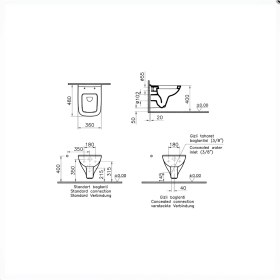 Resim Vitra S20 Asma Klozet 5505L003-0868, S20 Soft Yavaş Kapanır Kapak 147-003-909 