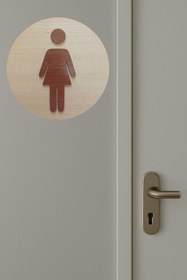Resim Şirin Lazer WC YÖNLENDİRME TABELASI AHŞAP MDF 