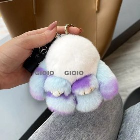 Resim Silver1 Gıoıo Yeni Yay Süsleri Tavşan Peluş Bebek Çekicilik Araba Anahtarlık Kolye (Yurt Dışından) 