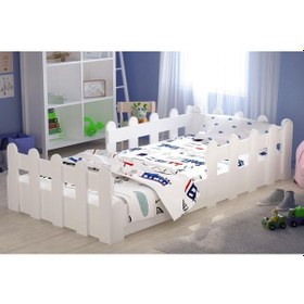 Resim Tuliplife Montessori Karyola Beyaz 90x190 Yatak Uyumlu Oval Kesim Çocuk Yatağı-Tlp-216 