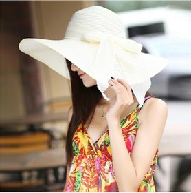 Resim Turuncu Geniş Geniş Kenarlı Yaz Plajı Güneş Hasır Plaj Derby Şapkası Şapkası Turuncu 