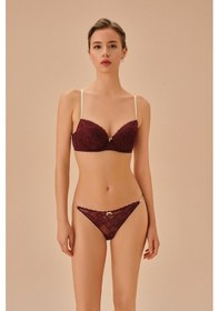 Resim Suwen Amber Detaylı Slip Külot St4365601d020 Bordo 