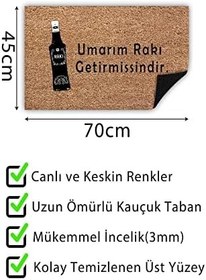 Resim Monnhein Umarım Rakı Kapı Önü Paspası Dekoratif Kapı Paspası Dış Mekân Paspas Ev İçi Paspası 45x70cm 