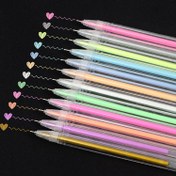 Resim 12 adet Highlighter Kalem Tüp Kalem Dergi Kalem Floresan Jel Metal Marker Kalem Boyama Kalem 0.6mm 
