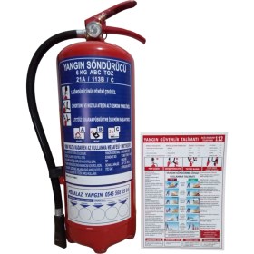 Resim 6kg Yangın Tüpü Veyangın Tüpü Kullanım Talimatı 2li Set 