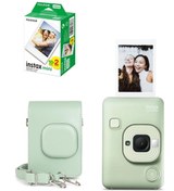 Resim Fujifilm Instax Mini LiPlay Hybrid Matcha Green Fotoğraf Makinesi 20'li Film Liplay Uyumlu Çantalı Set 
