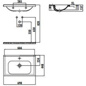 Resim Creavit Ideal 45 x 70 CM Etajerli Mobilya Dolap Uyumlu Lavabo Id070 