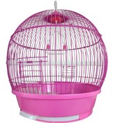 Resim Pembe Büyük Boy Dünya Muhabbet Kuş Kafesi 40x38 Cm 