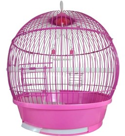 Resim Pembe Büyük Boy Dünya Muhabbet Kuş Kafesi 40x38 Cm 