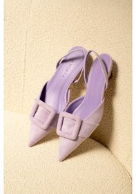 Resim Nicole Süet Tokalı Kadıntopuklu Ayakkabı Lila Süet Lila 
