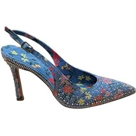 Resim Mıcam 5710 Kadın Sivri Burun Arka Açık İnce Topuklu Abiye Ayakkabı Kot Mavi Siyah 