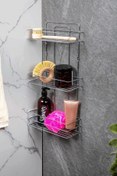 Resim Evistro Banyo Rafı 3 Katlı Lamalı Şampuanlık Hem Vidalı Hem Yapışkan Stickerlı Krom 