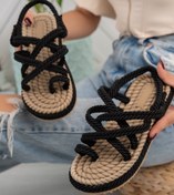 Resim Moda Değirmeni Kadın Siyah Parmak Arası Sandalet Md1014-123-0001 