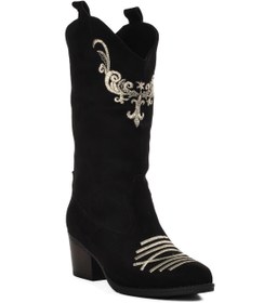 Resim Park Moda K876 Siyah Süet Kadın Western Bot 