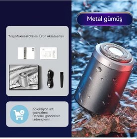 Resim Mini Tıraş Makinesi Taşınabilir Açık Seyahat Erkek Tıraş Makinesi Küçük Çelik Top Su Geçirmez Tıraş Makinesi Ks-mini8 