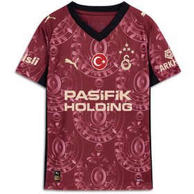 Resim Puma Galatasaray Third Çocuk Bordo V Yaka Forma 