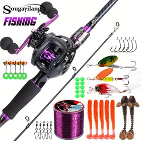 Resim Sougayilang Balıkçılık Seti, 2 adet Çubuk, 18+1 Rulmanlı Alüminyum Spool Baitcasting Makarası, ve Balıkçılık Hattı ve Yemler içerir, Balıkçılık için Başlangıç Seviyesi ve Tutkunlar için Uygun, Offshore Balıkçılığında Alabalık, Levrek ve Karidesi hedeflemektedir. (Balıkçılık Hattı, Yemler ve Aksesuarların Renkleri ve Stilleri Rastgele'dir.) 