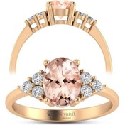 Resim Morganite Oval Pırlanta Yüzük 