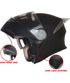 Resim Free-M 965 Çene Açılır Kask Mat Siyah 