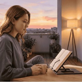 Resim Vigo Wood Kitap Okuma Standı Okuma Sehpası Yemek Kitabı Tutacağı Ahşap Kitap Okuma Sehpası Kuran Okuma Rahlesi 