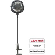 Resim Esnek Ayarlanabilir Standlı Taşınabilir Masa Vantilatörü Siyah, 