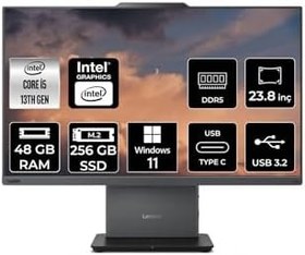 Resim LENOVO ThinkCentre Neo 50a G5 i5 13420H 48GB DDR5 256GB SSD 23.8" FHD W11P All in One & PER4 Bellek 