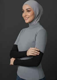 Resim Sonbaharmoda Kadın Tesettür Kolluk Amaçlı Penye Namaz Kolluğu Siyah Düz 1 Çift 